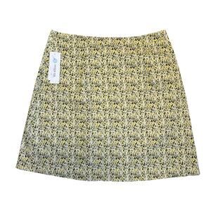 Margaret M Stitch Fix Deandra A-Line Skirt Yellow Grey Print Size L NWT